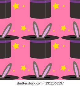 Magic hat seamless pattern vector illustration