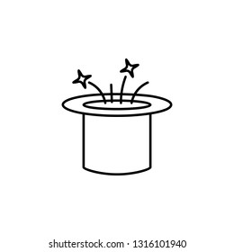  magic hat, shine icon. Element of magic for mobile concept and web apps icon. Thin line icon for website design and development