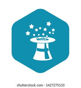 Magic hat with stars icon in simple style on a white background vector illustration