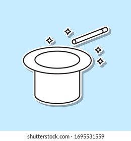 Magic hat sticker icon. Simple thin line, outline vector of party icons for ui and ux, website or mobile application