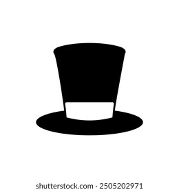 Magic hat symbol and clip art. Magic hat black and white flat vector icon design