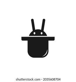 magic hat vector drawing with bunny inside