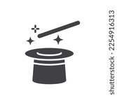 Magic hat vector icon. filled flat sign for mobile concept and web design.