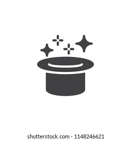 Magic hat vector icon. filled flat sign for mobile concept and web design. Magic show simple solid icon. Symbol, logo illustration. Pixel perfect vector graphics