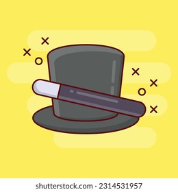 magic hat Vector illustration on a transparent background. Premium quality symmbols. Vector line flat icons for concept and graphic design.