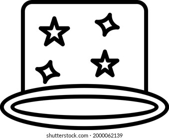 Magic hat Vector Line Icon Design

