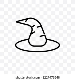 Magic hat vector linear icon isolated on transparent background, Magic hat transparency concept can be used for web and mobile