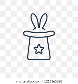 Magic hat vector outline icon isolated on transparent background, high quality linear Magic hat transparency concept can be used web and mobile