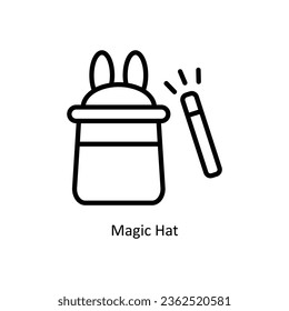 Magic Hat vector  outline Icon Design illustration. Event Management Symbol on White background EPS 10 File