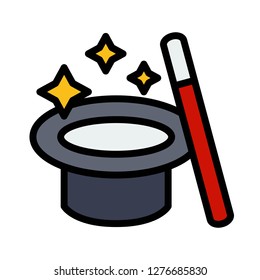 Magic hat vector, Magic related filled design editable stroke icon