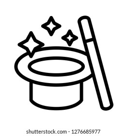 Magic hat vector, Magic related line design icon