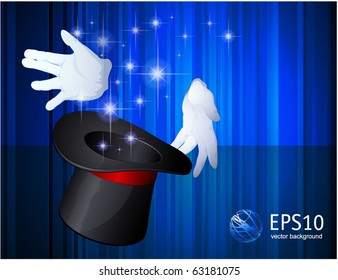 Magic hat. Vector template.