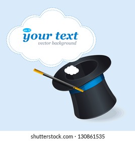 Magic hat vector and text