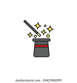 magic hat vector type icon