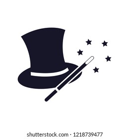 Magic hat ,magic wand icon vector logo template