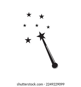 Magic hat and wand icon,logo illustration design