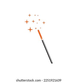 Magic hat and wand icon,logo illustration design