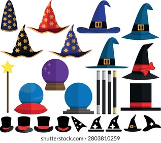 Magic Hats and Acessories Vectors