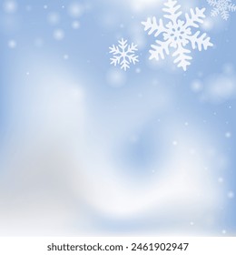 Magic heavy snowflakes background. Wintertime speck freeze elements. Snowfall sky white blue illustration. Flat snowflakes january vector. Snow nature scenery.