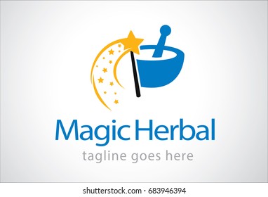 Magic Herbal Logo Template Design