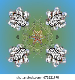 Magic holiday abstract background with star and falling snowflakes. Christmas s. Vector illustration.