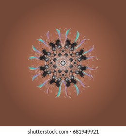 Magic holiday abstract background with star and falling snowflakes. Christmas s. Vector illustration.
