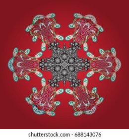 Magic holiday abstract background with star and falling snowflakes. Vector illustration.