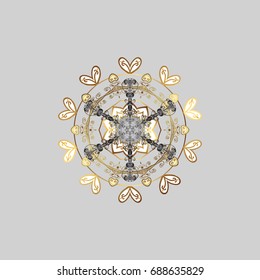 Magic holiday abstract background with star and falling snowflakes. Christmas s. Vector illustration.