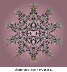 Magic holiday abstract background with star and falling snowflakes. Christmas s. Vector illustration.