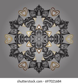 Magic holiday abstract background with star and falling snowflakes. Christmas s. Vector illustration.