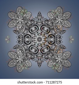 Magic holiday abstract background with star and falling snowflakes. Christmas s. Vector illustration.