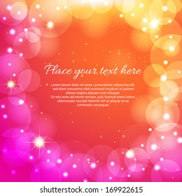 Magic holiday background with bright bokeh