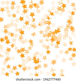 Magic Holiday Geometrical Shape Backdrop. Party Sky Seamless Vector. Simple Bright Modern Night Background. Gold Bohemian Yellow White Golden Orange Pastel Christmas Stars Sparkle Illustration.