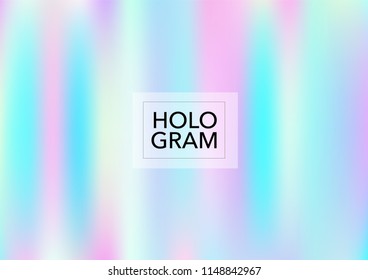 Magic Hologram Gradient Vector Background. Soft Trendy Tender Pearlescent Rainbow Overlay. Cool Funky Holographic Princess, Fairytale, Cute Girlie Texture. Unicorn Fairy Tale Funky Hologram Gradient