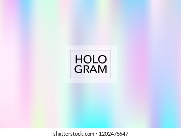 Magic Hologram Gradient Vector Background. Bright Trendy Tender Pearlescent Glam Overlay. Rainbow Holographic Princess, Fairytale, Cute Girlie Texture. Unicorn Magic Funky Teal, Hologram Gradient