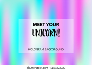 Magic Hologram Lights Vector Background. Bright Trendy Tender Pearlescent Glam Overlay. Vibrant Holographic Princess, Fairytale, Cute Girlie Texture. Unicorn Fairy Tale Funky Hologram Gradient