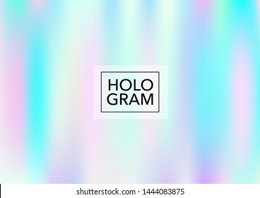 Magic Hologram Lights Vector Background. Bright Trendy Tender Pearlescent Glam Overlay. Vibrant Holographic Princess, Fairytale, Cute Girlie Wallpaper. Unicorn Fairy Tale Tech Hologram Gradient