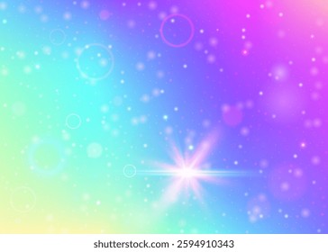 Magic Hologram. Pink Fairy Gradient. Rainbow Pattern. Holographic Blurred Effect. Purple Mystical Background. Lilac Fantasy Invitation. Princess Backdrop. Stars Magic Hologram.