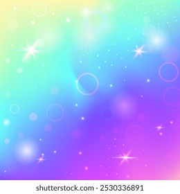 Magic Hologram. Pink Kawaii Gradient. Fairy Background. Iridescent Cosmic Effect. Purple Abstract Invitation. Blue Sparkles Pattern. Unicorn Texture. Dream Magic Hologram.