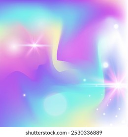 Magic Hologram. Purple Unicorn Pattern. Princess Gradient. Holographic Galaxy Mesh. Pink Colorful Background. Blue Universe Invitation. Rainbow Texture. Cute Magic Hologram.