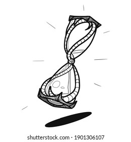 magic hourglass with pattern. vector illustration