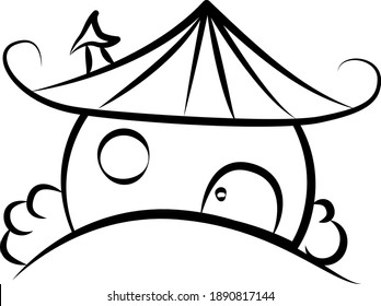 Magic house illustration for your creativity