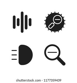 magic icon. 4 magic vector icons set. zoom out, sound waves and light icons for web and design about magic theme