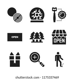 magic icon. 9 magic vector icons set. smoking, zoom in and opener icons for web and design about magic theme