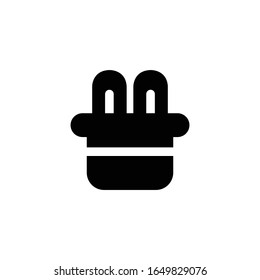 Magic Icon , Bunny Hat logo , Carnival an Amusement Symbol .
