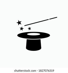 
Magic Icon. Hat Symbol. Trick Sign  - Vector. 