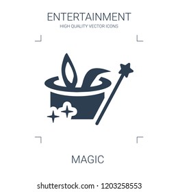 magic icon. high quality filled magic icon on white background. from entertainment collection flat trendy vector magic symbol. use for web and mobile
