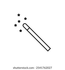Magic icon Outline set in black and white color