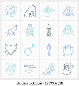 Magic icon set and princess with elixir, poison and witch. Cauldron related magic icon vector for web UI logo design.