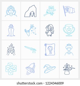 Magic icon set and vampire with child, reward and magic. Dracula related magic icon vector for web UI logo design.